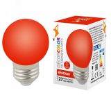 Лампа декоративная светодиодная LED-G45-1W/RED/E27/FR/С Форма шар матовая Цвет красный Картон UL-00005646 Uniel