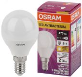 Лампа светодиодная LED Antibacterial Шарообразная 5,5Вт (замена 50 Вт), 470Лм, 2700 К, цоколь E14 OSRAM 4058075561571 LEDVANCE