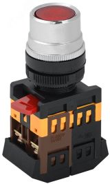 Кнопка красная ABLF-22 1з+1р с подсветкой неон 240В BBT10-ABLF-K04 IEK