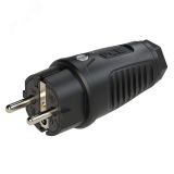 Вилка каб 16А/250V/2P+E/IP44 корпус черный, маркер черный 00-00027690 PCE