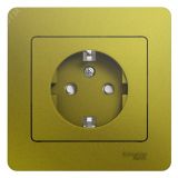 GLOSSA розетка с заземлением со шторками в сборе фисташковый GSL001044 Systeme Electric