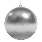 Шар фигура ёлочная, 20 см, серебряный глянцевый 502-005 Neon-Night