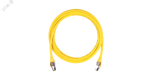 Шнур S/FTP 4 пары, Кат.8, 2хRJ45/8P8C, T568B, 7х0,195мм, LSZH, желтый, 3 м ЭКО43792 NIKOMAX
