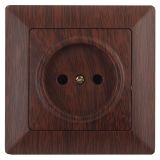 Розетка 2P, 16А-250В, СУ, Solo, венге, 4-201-10 Б0043310 ЭРА
