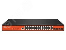 Коммутатор управляемый L2 PoE 28 портов, 24хPoE 10/100/1000 Мб/с, 2хSFP, 2хRJ45/SFP, 370 Вт WI-PCMS328GF Wi-Tek