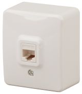 Розетка информационная RJ45, ОУ, Эра Эксперт, сл.кость, 11-3203-02 Б0020731 ЭРА