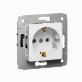 Cariva Розетка с заземлением 2К+З немецкие винты белая 695947 Legrand