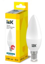 Лампа светодиодная ALFA C35 свеча 8Вт 230В 4000К E14 IEK LLA-C35-8-230-40-E14 IEK