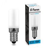 Лампа светодиодная LED 2вт Е14 дневной для холодильников 25988 FERON