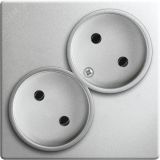 Розетка двойная без заземления 2x2Р 16A 250В~ цвета алюминий S24 Harmonie 2450457-033 Simon