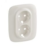 Valena ALLURE Лицевая панель для двойной силовой розетки 2х2К+З Жемчуг 754959 Legrand