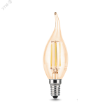 Лампа светодиодная филаментная LED 5 Вт 400 лм 2700К AC185-265В E14 свеча теплая золотистая колба Black Filament Gauss 104801005 GAUSS
