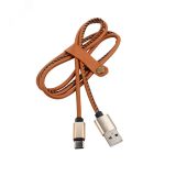 Кабель USB-Type-C, 2A, leather, brown, 1mУстройство зарядное, 18-1897, 18-1897 REXANT