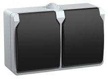 ФОРС Розетка двойная наружная с заземлением с крышкой IP54 ERS22-K03-16-54-DC IEK
