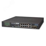 Коммутатор неуправляемый PoE 8 портов 10/100 Мб/с 4хSFP/RJ45 1000 Мб/с, 120 Вт 1000467284 PLANET