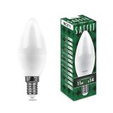 Лампа светодиодная LED 11вт Е14 белый матовая свеча 55133 SAFFIT