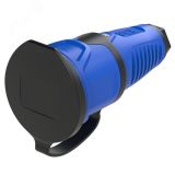Розетка каб 16A/250V/2P+E/IP54 корпус синий, крышка и маркер черный 00-00027033 PCE