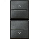 Axolute Кнопка двойная с блокировкой 1Р (NO) + 1Р (NO) 10А 250В~ антрацит HS4037 Legrand