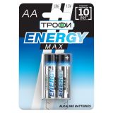 Батарейка Трофи LR6-2BL ENERGY MAX Alkaline (40/320/15360) Б0018947 ЭРА