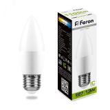 Лампа светодиодная LED 13вт E27 белый матовая свеча 38111 FERON