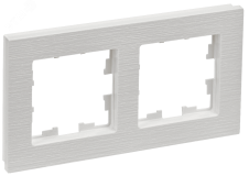 BRITE Рамка 2 поста РУ-2-Бр белый рифленый IEK BR-M22-51-K01 IEK