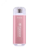 Накопитель твердотелый SSD 512GB ESD300, USB 3.2 Gen 2, USB Type-C, розовый 1000723833 Transcend