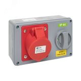 Розетка с блокировкой и выключателем 1424 3Р+РЕ 32А 380В IP44 ps-1424-32-380 EKF