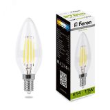 Лампа светодиодная LED 11вт Е14 белый свеча FILAMENT 38008 FERON