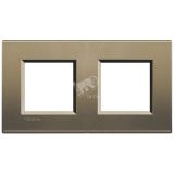 LivingLight Рамка прямоугольная 2 поста Коричневый шелк LNA4802M2SQ BTicino