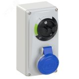 Розетка настенная 16A/230V/1P+N+E/IP44, с         выключателем и блокировкой 00-00014860 PCE