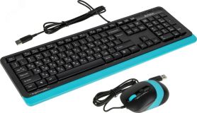 Комплект клавиатура + мышь Fstyler F1010, USB, Multimedia, черный/синий 1147546 A4Tech