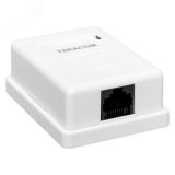 Розетка настенная TERACOM Cat.5E неэкран. 1 порт  RJ-45 Dual IDC белая TRC-WBOX-1RJ45-5EUTP-WH EKF