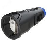 Розетка каб 16A/250V/2P+E/IP20 корпус черный, маркер синий 00-00027014 PCE