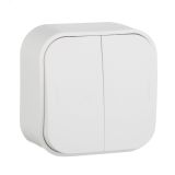 Quteo Выключатель двухклавишный наружный белый 10А 782202 Legrand