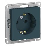Розетка ATLASDESIGN с заземлением 16А механизм изумруд ATN000843 Systeme Electric