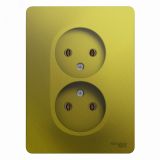 GLOSSA розетка двойная без заземления в сборе фисташковый GSL001020 Systeme Electric