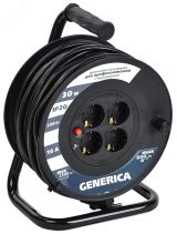Удлинитель силовой  УК30 с термозащитой 4 места 2P+PE/30м 3х1.5мм2 GENERICA WKP20-16-04-30-G IEK