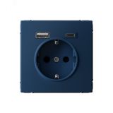 ARTGALLERY розетка 16А с 2 USB A+C, 5В/2,4А/3,0А, 2х5В/1,5А, механизм, аквамарин GAL001132 Systeme Electric