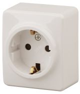 Розетка 2P+E Schuko, 16A-250В, ОУ, Эра Эксперт, сл.кость, 11-2203-02 Б0020686 ЭРА