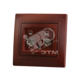 Мира Розетка двойная компьютерная вишня 701-0601-141 Lezard