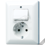 Розетка штепсельная SCHUKO 16A 250V с универсальным выключателем белая AS5576EUWW JUNG