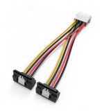 Кабель переходник питания MOLEX 4 pin M на 2xSATA 15 pin F, угол 90 гр., 0.15 м. 1000617724 Vention