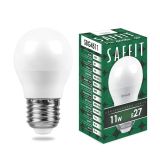 Лампа светодиодная LED 11вт Е27 белый матовый шар 55139 SAFFIT