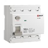 Выключатель дифференциального тока ВД-100N  4P 100А 100мА тип AC эл-мех 6кА PROXIMA EKF E1046M100100 EKF