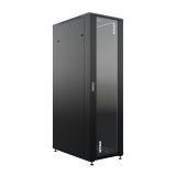 Шкаф напольный универсальный серверный R 22U 600х1000мм, 4 профиля 19, двери стекло и сплошная металл, боковые стенки съемные, регулируемые опоры, разобранный, черный RAL 9005 УТ000065017 NTSS