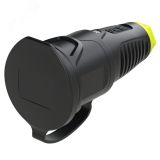 Розетка каб 16A/250V/2P+E/IP54 с черным крышкой и корпусом, маркер желтый 00-00027024 PCE