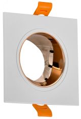 LIGHTING Светильник 4107 встраиваемый поворотный под лампу GU10 белый/золото пластик IEK LT-UVB0-4107-GU10-1-K22 IEK