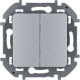 Выключатель двухклавишный INSPIRIA 10 AX 250 В~ алюминий 673622 Legrand