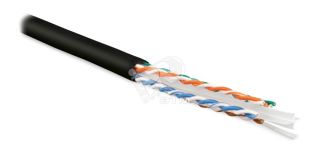 Кабель витая пара U/UTP категория 6 4 пары (23 AWG) одножильный (solid) с разделителем LSZH черный 273519 Hyperline