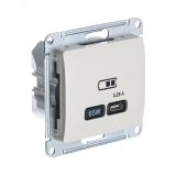 GLOSSA USB РОЗЕТКА тип-C 65W высокоскор.заряд. QC, PD, механизм, БЕЖЕВЫЙ GSL000227 Systeme Electric
